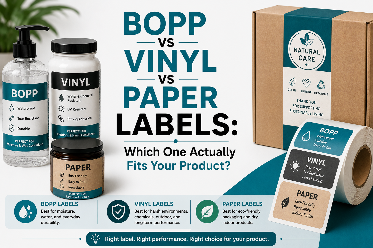 BOPP vs Vinyl vs Paper Labels Which One Actually Fits Your Product