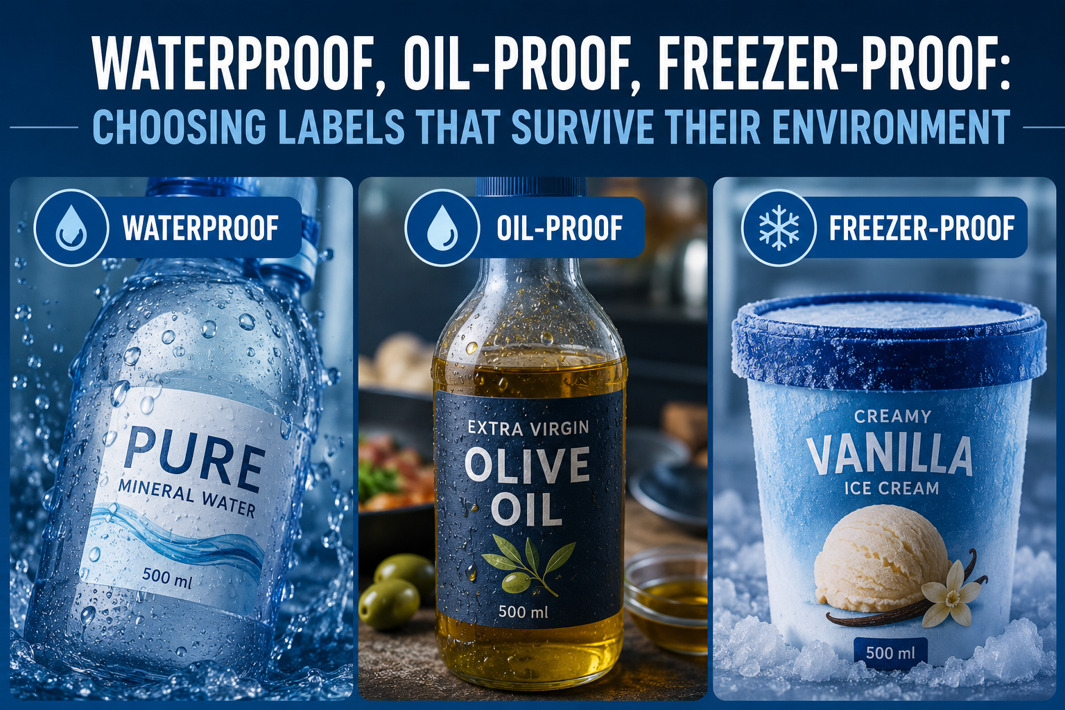 Knowing the difference between waterproof, oil-proof, freezer-proof label